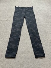 Spanx Women's High Rise Black Gray Camo Seamless Cropped 23  Leggings Medium