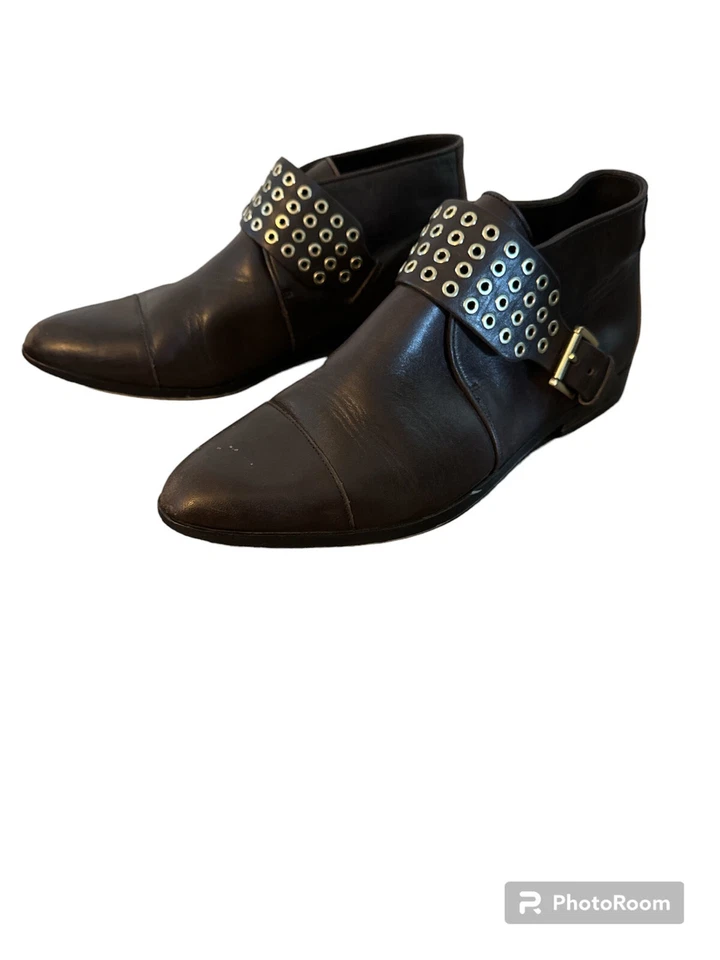 MICHAEL KORS BUCKLE STUDDED BOOTIES SZ 7 - Imagem 2 de 4