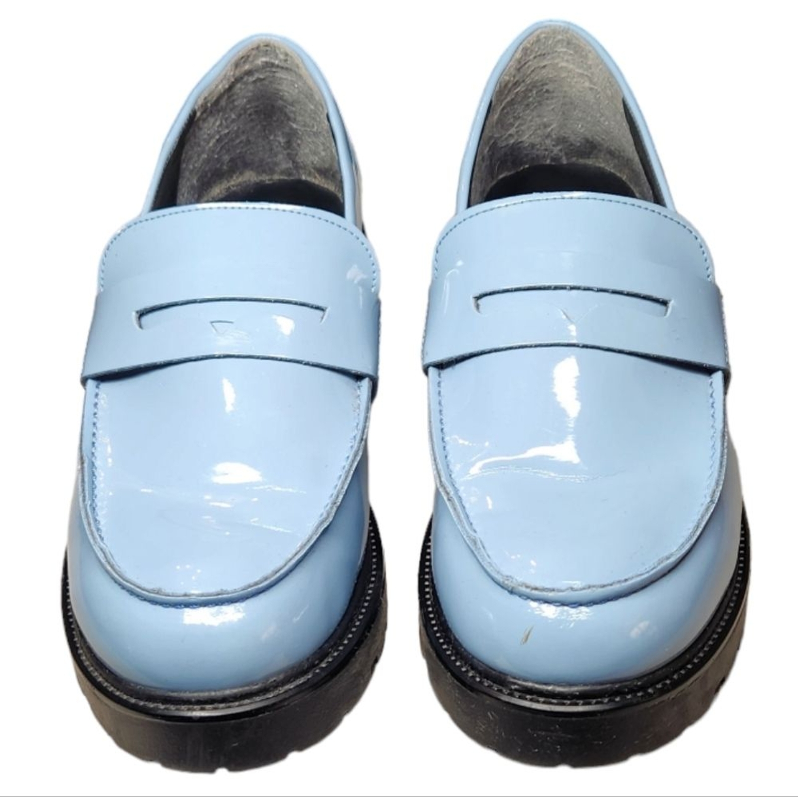 Steve Madden Mocassino Lotto Bambino Blu Ecopelle Verniciata Vegan Platform Grosso 11