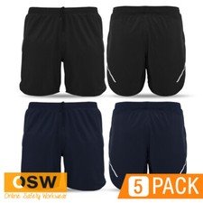 5 x Kids Black, Navy Cool Breathable Quick Dry Gym Exercise Casual Sports Shorts