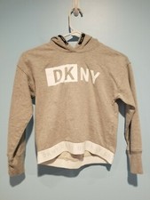 DKNY girl Grey Sweater With Hoodie Size L