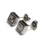 GIA 14k white gold VS2 G 1.40ct princess square diamond stud earrings Natural — photo 8