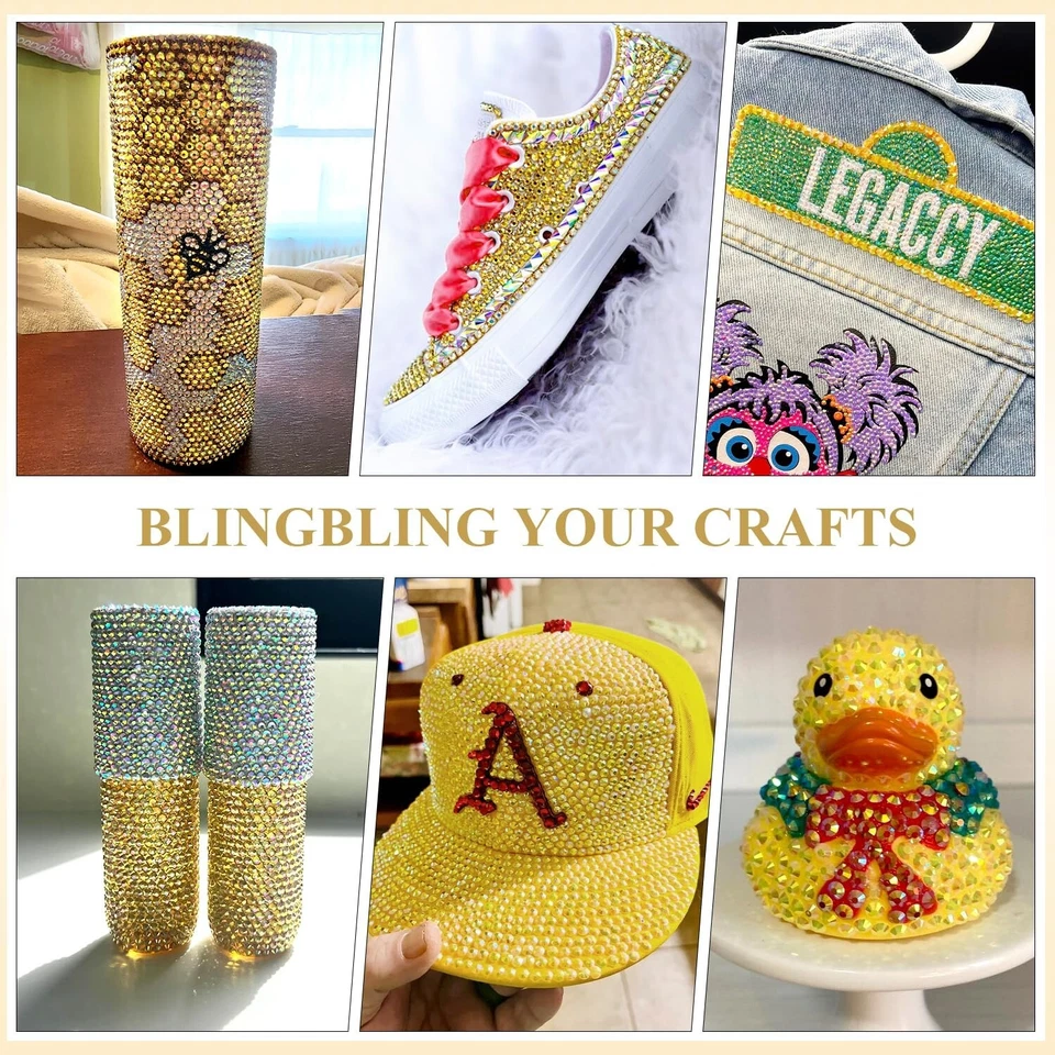 Gemas planas de diamantes de imitación de oro brillante 1440 piezas para uñas ropa decoración artesanal Foto 4 de 4