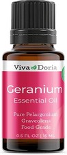 Viva Doria Pure Geranium Essential Oil, Food Grade, 0.5 Fl oz