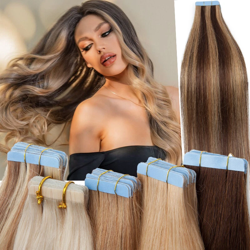 80PCS 200G Thick Tape In Remy 100 Real Human Hair Extension Full