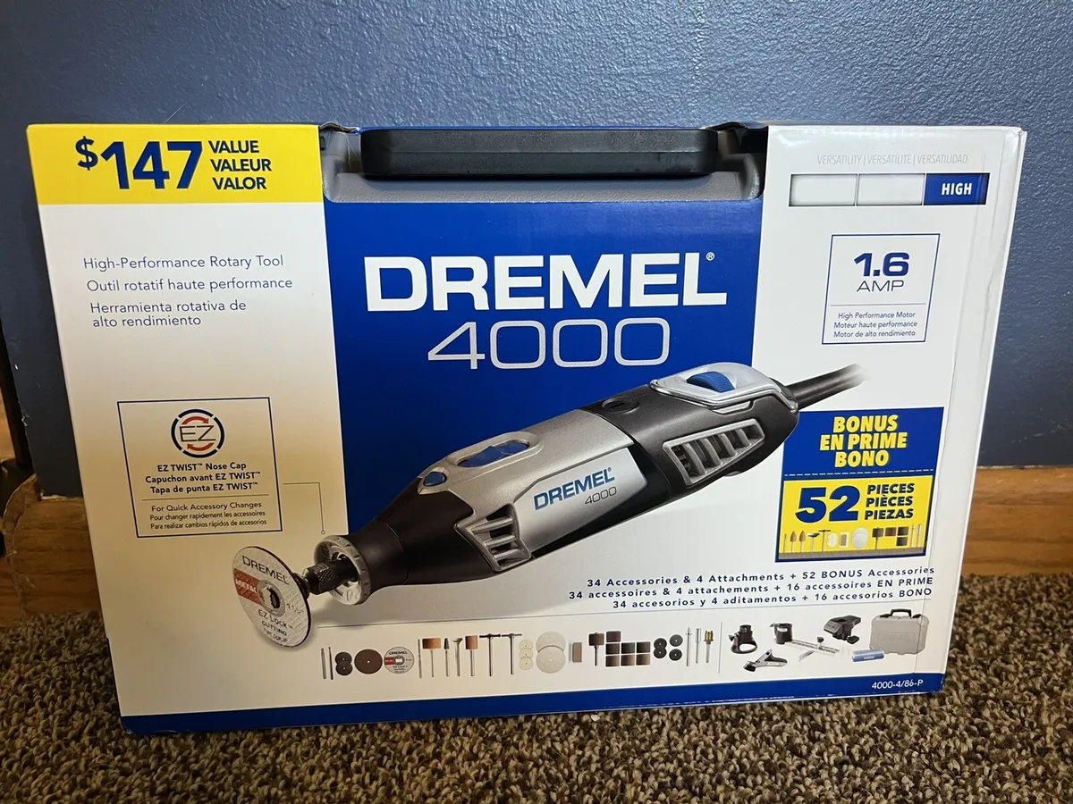 Dremel 4000 1.6Amp High-Performance Rotary Tool 4000-4/86-P - Gray  (F0134000CM) for sale online
