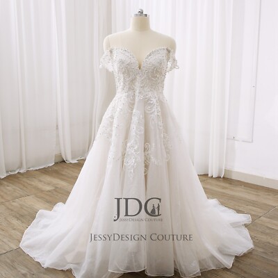 Heavy Crystals Beaded Lace Wedding Gown Bridal Dress Custom made 2-28w Plus  size | eBay