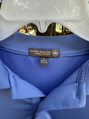 Peter Millar Summer Comfort Polo, Men's Sz: Large, Blue, Moisture