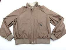 VTG Members Only Bomber Jacket Men Large Brown Zipper Snap Pockets Classic Retro
