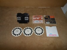 Vintage Sawyer  s View-Master Black Bakelite Viewer w/Reno - Virginia City Reels