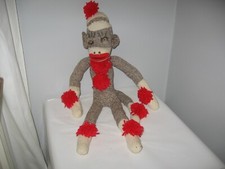 Vintage original Sock Monkey handmade with button eyes