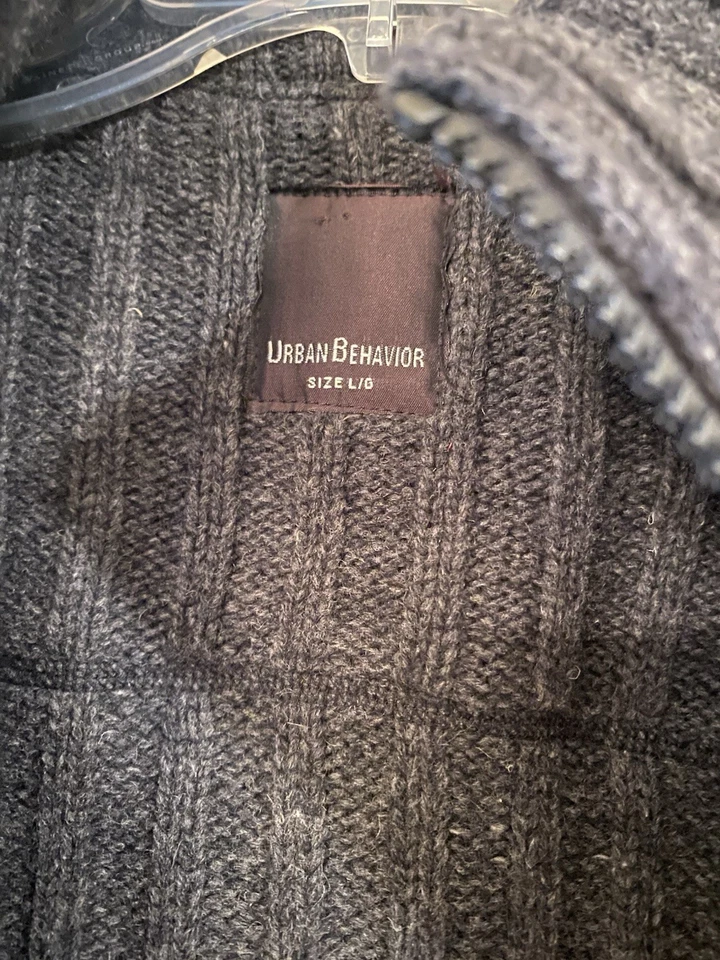 Abrigo Chaqueta Urban Behavior 80% Lana Para Hombre Talla L Negro Gris Cremallera Completa Otoño Invierno Foto 3 de 4