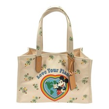 COACH Disney Collaboration Floral and Mickey Mouse Tote Bag 30 CH419 beige