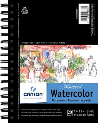 Canson Watercolor Pad 5.5''X8.5''-20 Sheets 59878