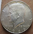 1966-P KENNEDY HALF, 40% SILVER, MS++ CONDITION, CIRCULATED, NOT CLEANED