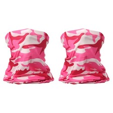 2pcs Summer Neck Gaiter Unisex Sun Protection Face Mask, Camo Pink