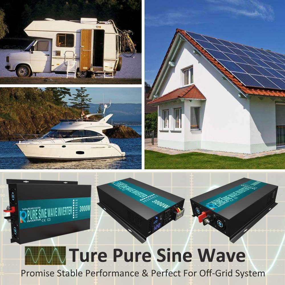 WZRELB RBP300012 3000W 12V 110~120V Pure Sine Wave Solar Power Inverter