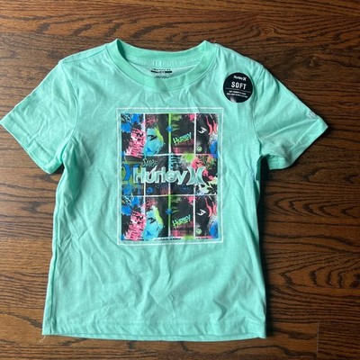 New Hurley Logo Aurora Green Heather Boy's Graphic Tee - 6-7 years
