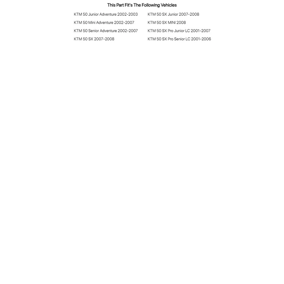 Wiseco Piston Kit Standard (39.50 mm) For KTM 50 SX Pro Junior LC 2001-2007 — 第 2/4 张图片