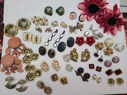 Vintage To Now Craft Junk Jewelry Lot Rhinestone Costume Repair Re-purpose