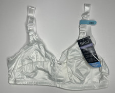 Bali Double Support Full-Figure Wireless Bra DF3820 White Size 34C Cool Comfort