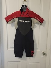 SeaDoo 4-Way Ultra Flex Stretch Material Black Wet Suit Youth 10 Secret Pocket