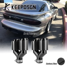 Carbon 2.5 To 4 Dual Exhaust Pipe Muffler Tip For Pontiac Firebird Trans Am