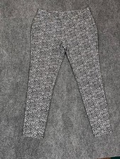 Michael Kors Womens Pull On High Rise Pants L Black White Size PL