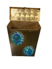 MCM Brass Cigarette Box Case Blue Green Rhinestones Vintage 1950s Womens Purse