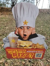 Hardee's Rizzler Rizzwich Meal Collab Advertising Sign Great Condition