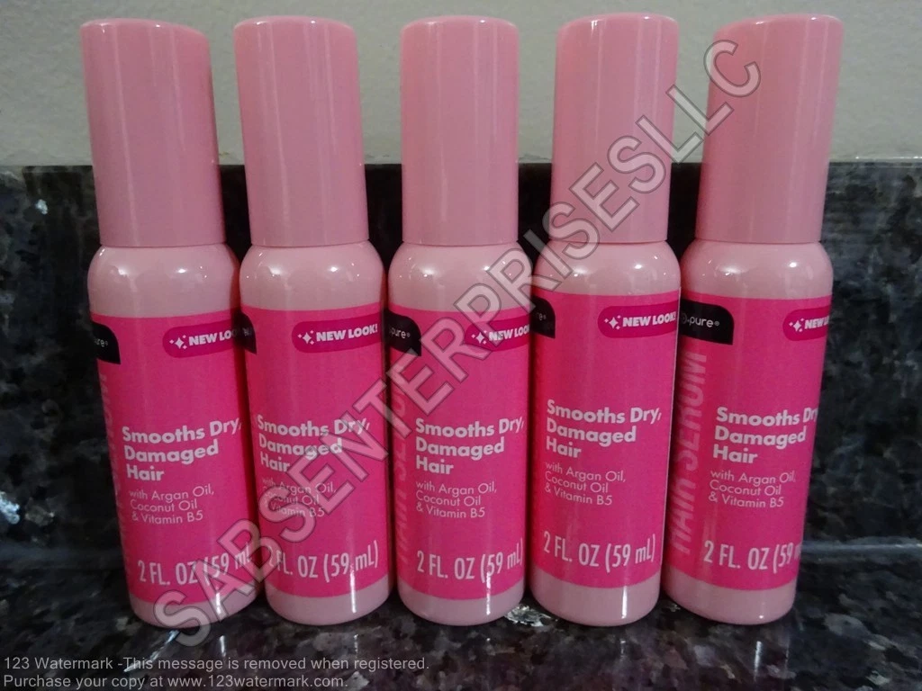 5 B-Pure HAIR SERUM Leave In Treatment Argan, Coconut, & Almond Oil 2 FL oz.
