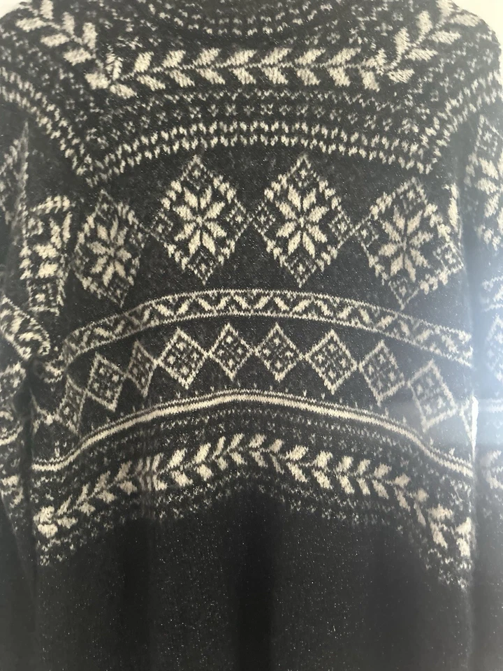 Vestido suéter Style & Co Super Some feminino nórdico acrílico preto tamanho GG - Imagem 2 de 4