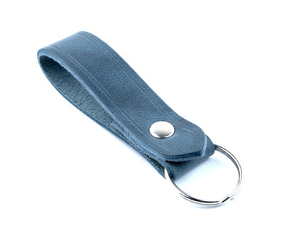 Admiral blau Leder Schlüsselanhänger Schlüsselanhänger Halter Aufhänger Keystrap grau/blau