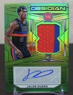 2022 Panini Obsidian Green Flood Jalen Duren RPA 20/20 Rookie Auto Pistons