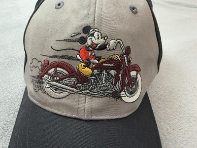 Mickey Mouse Disney Hat Cap Embroidered Hook Loop Chopper Motorcycle Casual