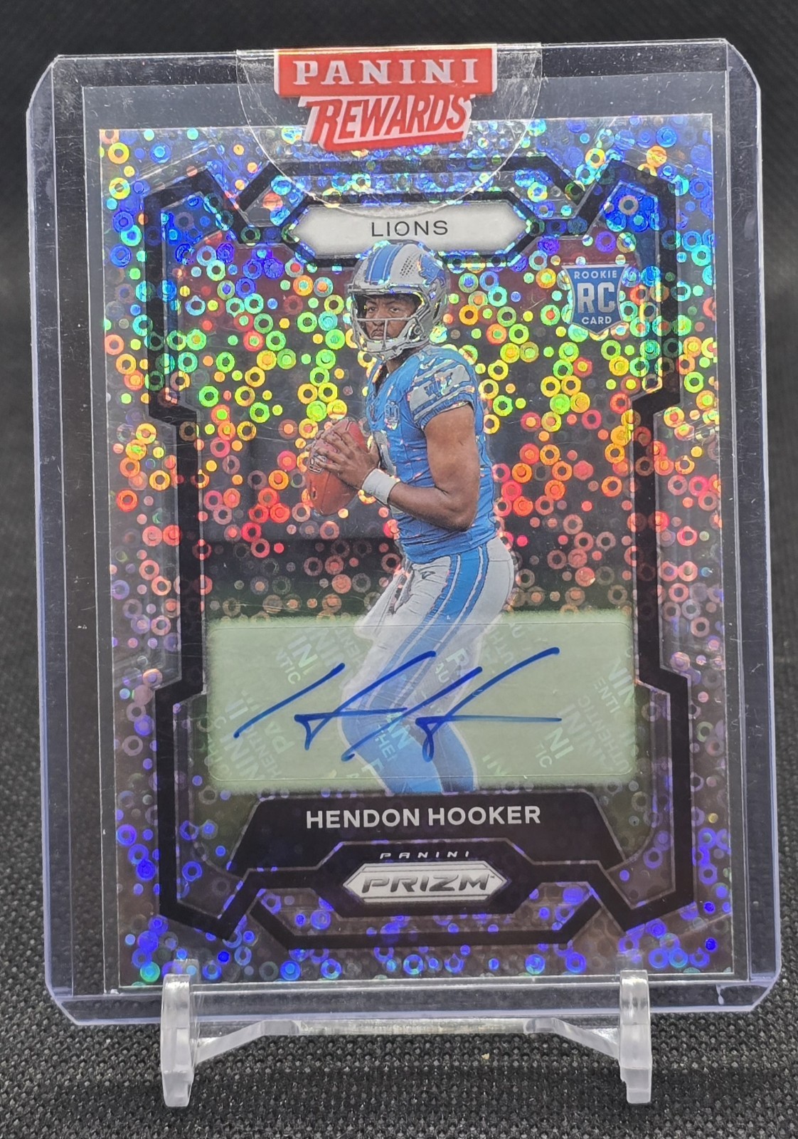 2023 Panini Prizm Hendon Hooker Rookie Autograph No Huddle Prizm #329 Lions NFL