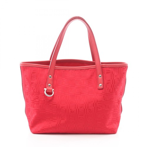 Salvatore Ferragamo Gancini Canvas Leather Tote Bag - DUTY FREE