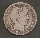 1898-O Barber Half Dollar vg Low Mintage (874,000)