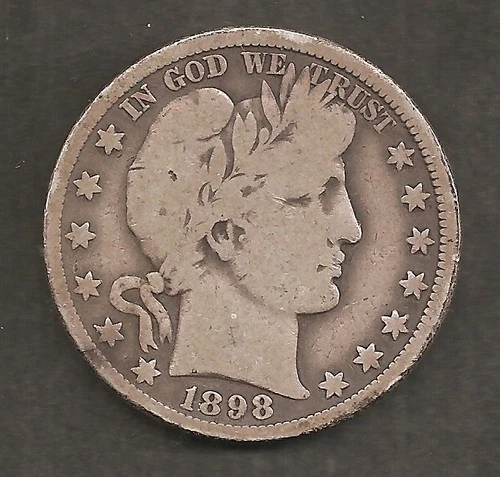 1898-O Barber Half Dollar vg Low Mintage (874,000)