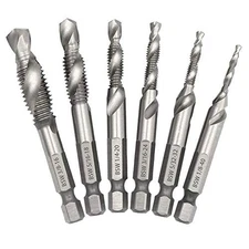 Drill tap combination bit set countersink screw thread bits