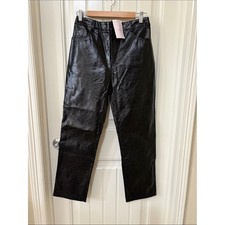 NWT Le Lis Black Faux Leather Straight Leg Pants