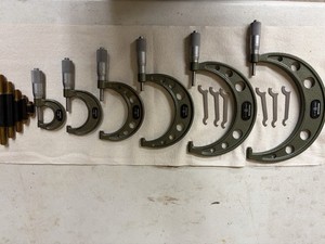 Mitutoyo 0-6 Micrometer Set .0001 Carbide Tips Made In Brazil With Standards