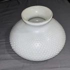 vtg Milk Glass hobnail Shade for Light Student Parlor Table Oil Lamp 10" fitter