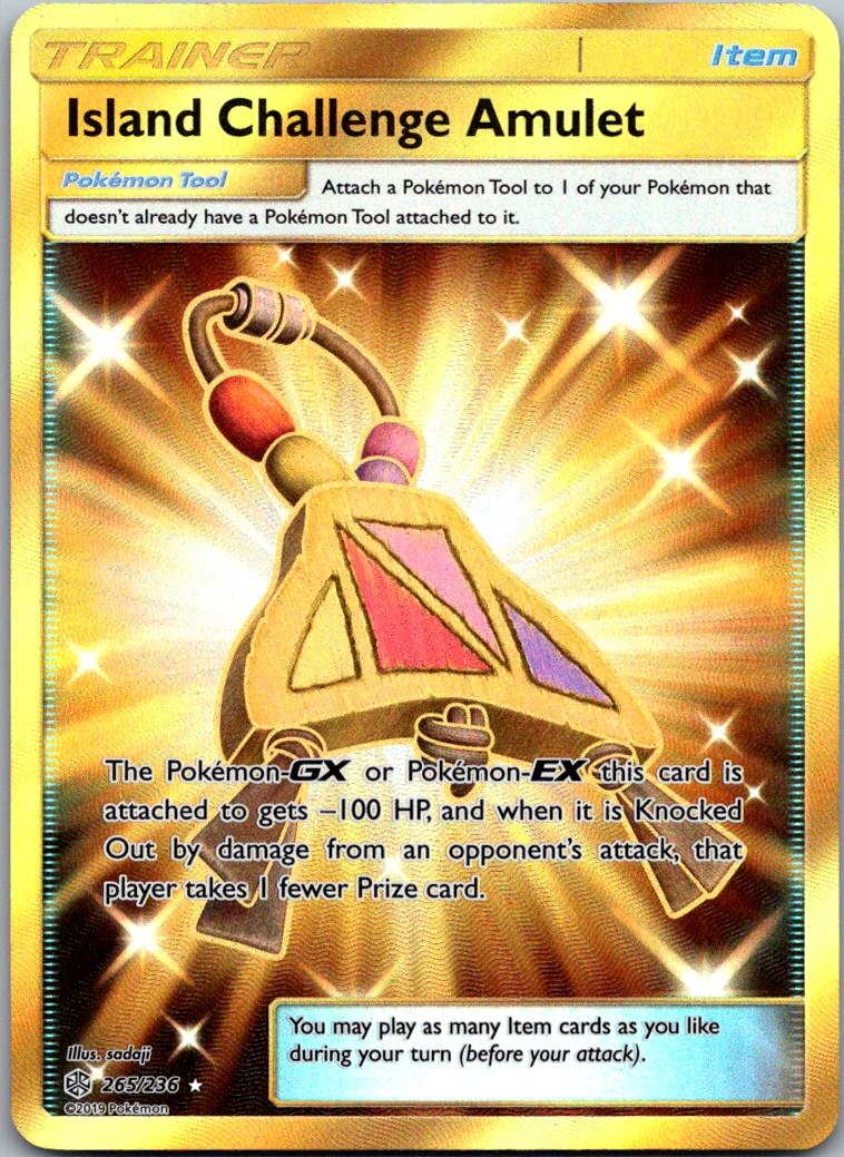 Island Challenge Amulet (Secret) Secret Rare SM - Cosmic Eclipse 265/236 NM