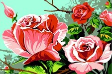 Seg De Paris Needlepoint canvas for halfstitch without yarn Roses SEU928.339 ...