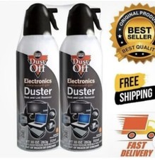 Dust Off Dust Disposable Pack Of 2 Compressed Gas Air Duster 10 oz FREE SHIPPING