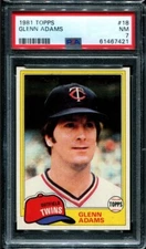 PSA 7 NR MINT 1981 TOPPS GLENN ADAMS #18 TWINS 67421 B141