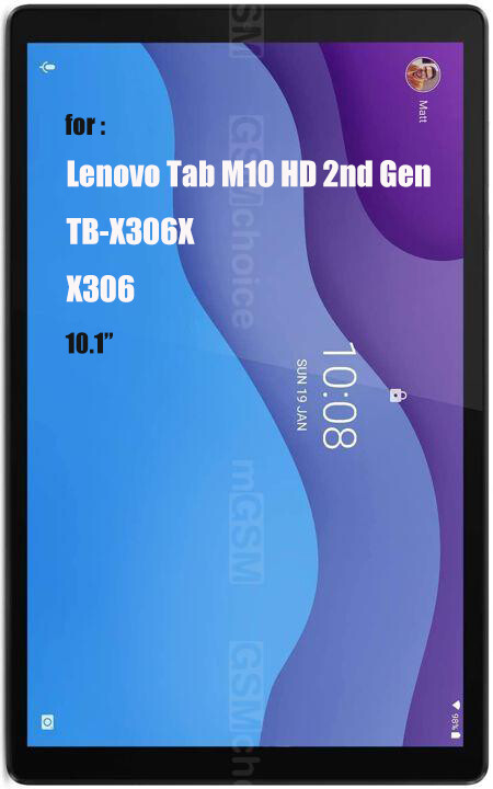 B for Lenovo Tab M10 HD 2nd Gen TB-X306X LCD Schwarz Glas