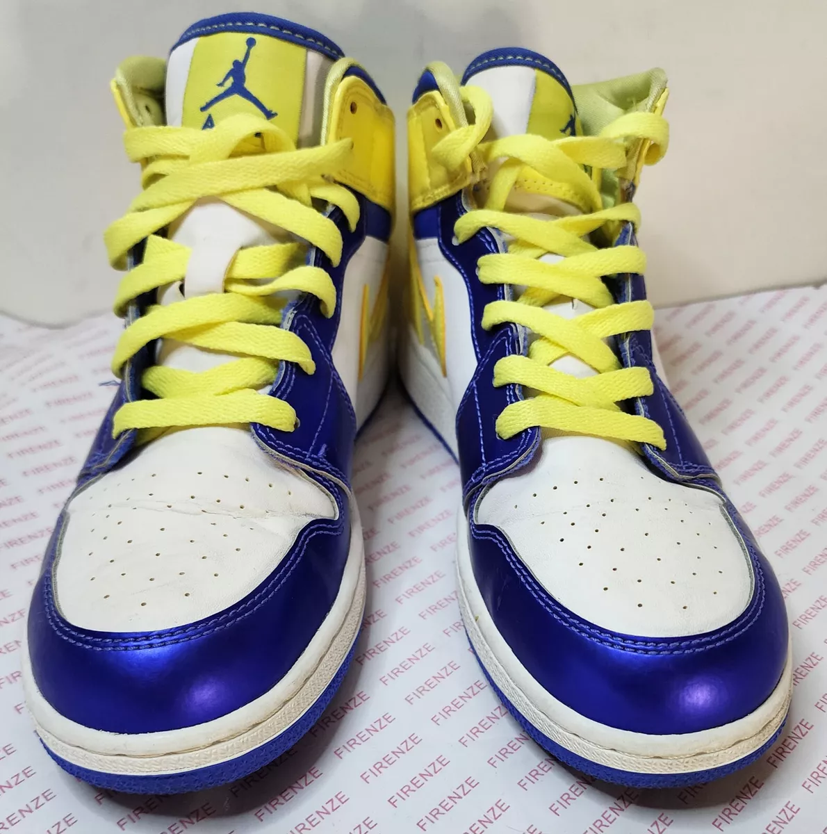White yellow and purple hotsell jordans
