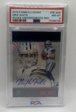 2018 Panini Illusions MIKE WHITE RC Auto Rookie Endorsements Red /25 PSA 8